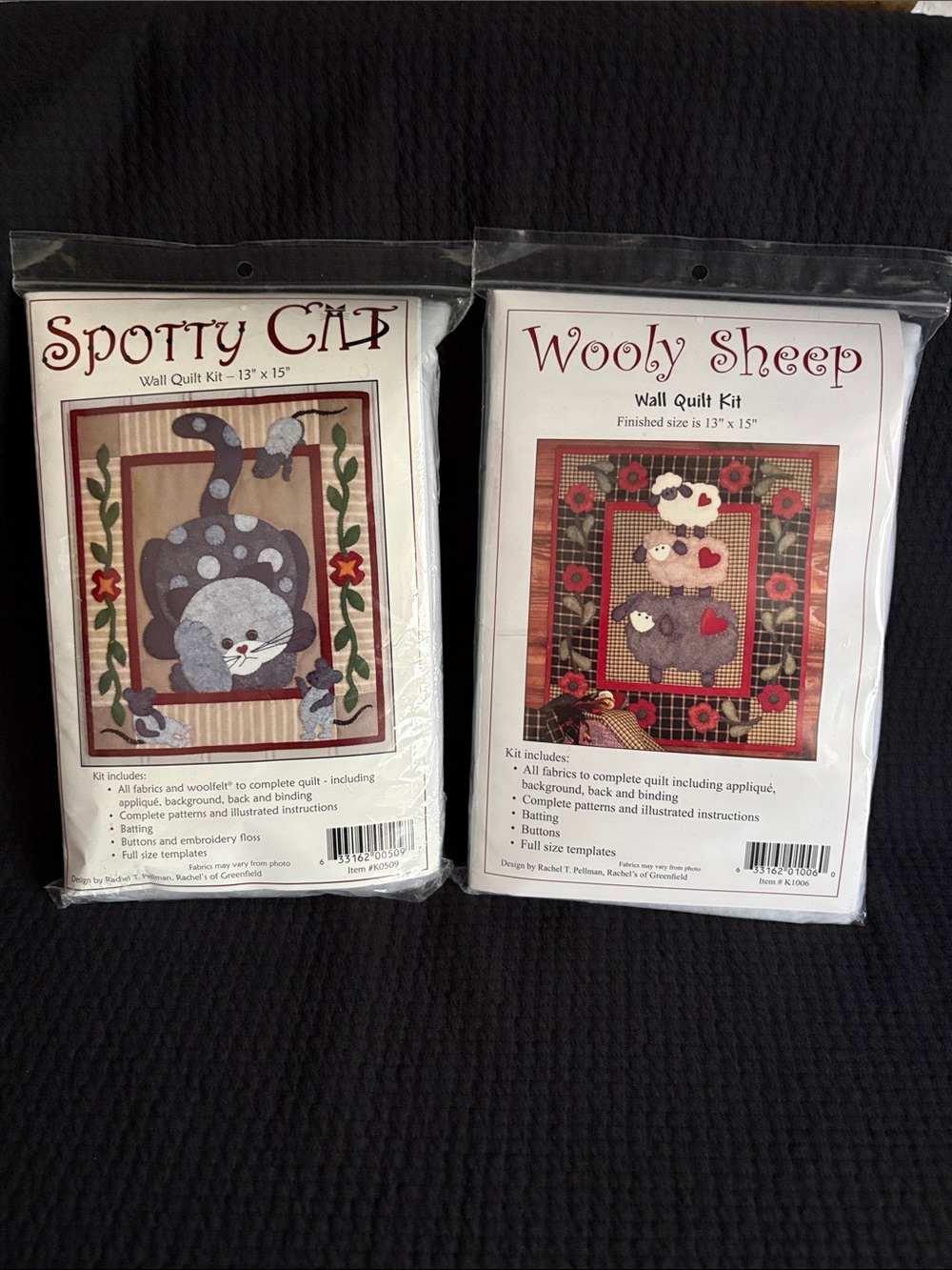 Wooly Sheep Wall Quilt Kit - Cream, Red, Black - Collection